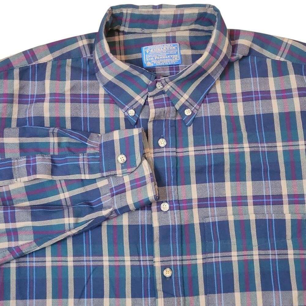 Vtg Pendleton “Sir Pendleton” Fireside Shirt Sz XL Pure Virgin Wool Tartan